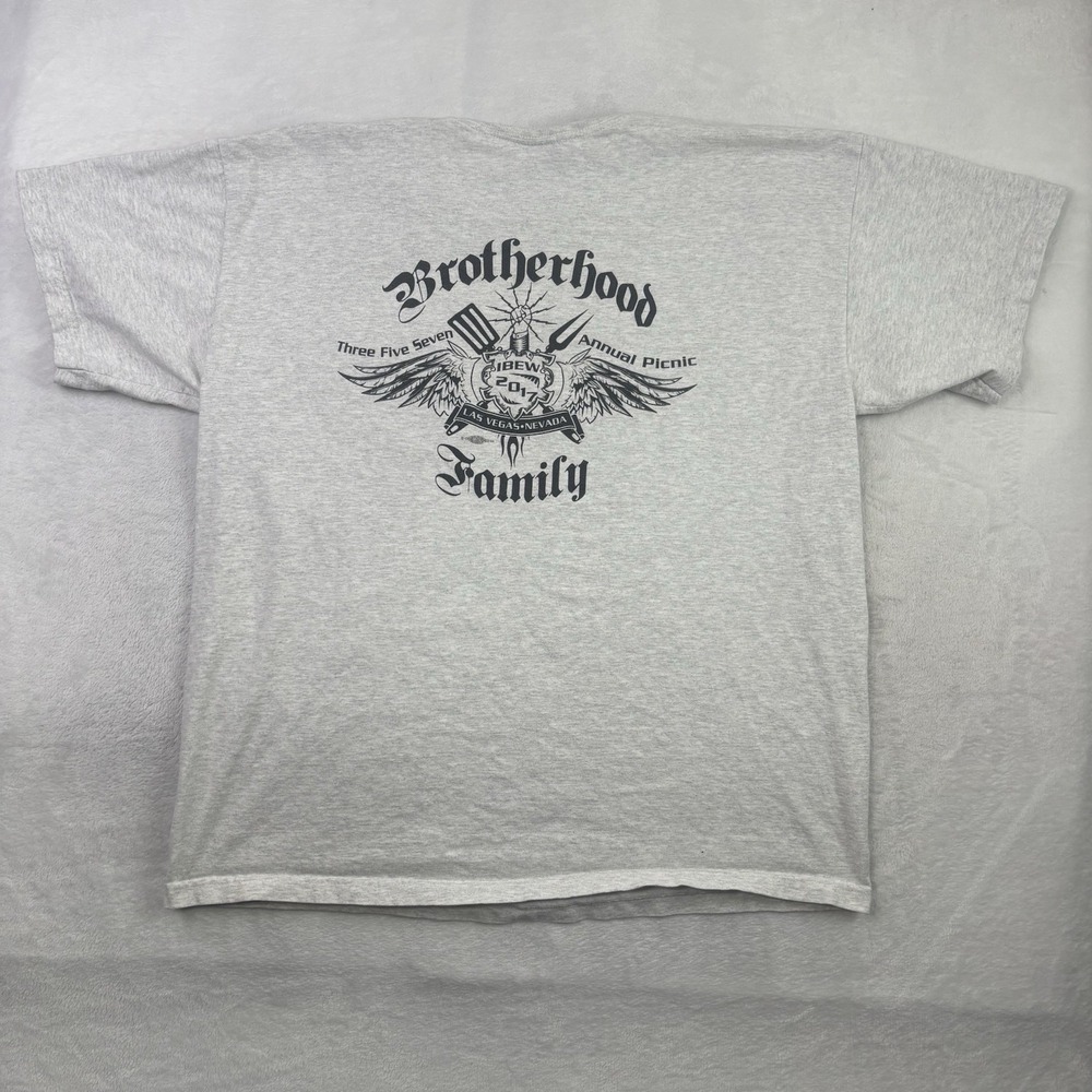 Bayside IBEW 357 Las Vegas Nevada Grey Union SS Graphic Shirt Men's 2XL